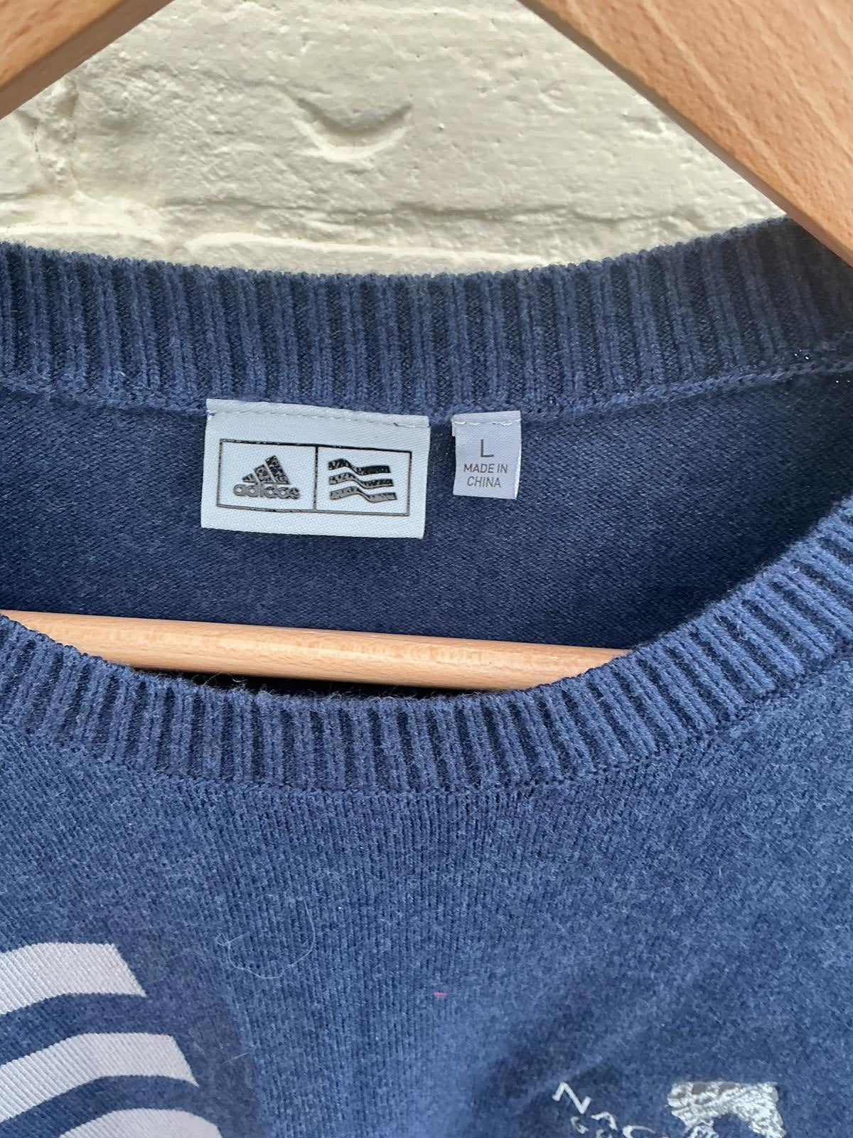 Adidas Mens Navy Blue Crew Neck Sweater Size Large