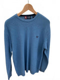 Chaps Men's Blue Cotton Crew Neck Sweater Medium