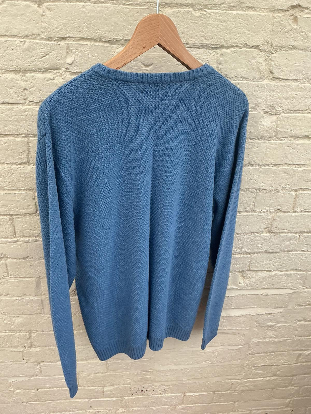 Chaps Men's Blue Cotton Crew Neck Sweater Medium