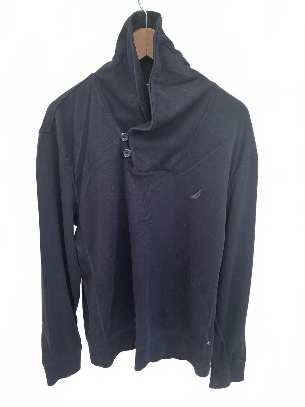 Nautica Men's Black Cowl Neck Sweater Size L
