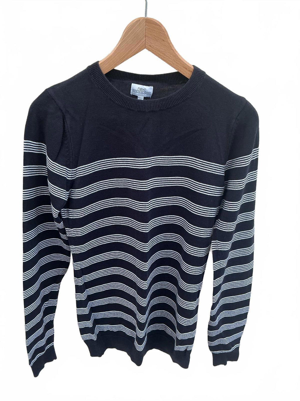 Next Black and White Striped Knit Sweater XS