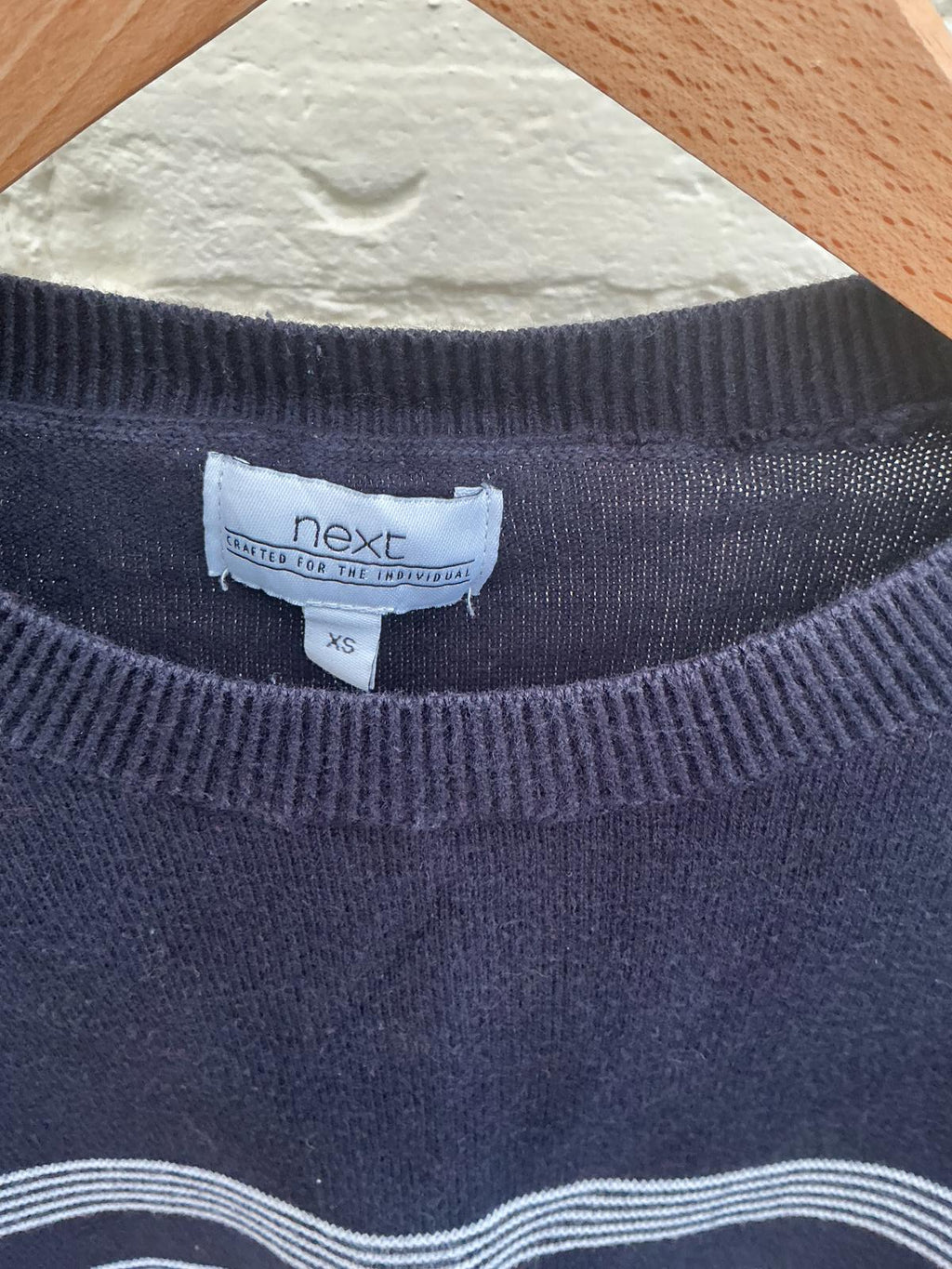 Next Black and White Striped Knit Sweater XS