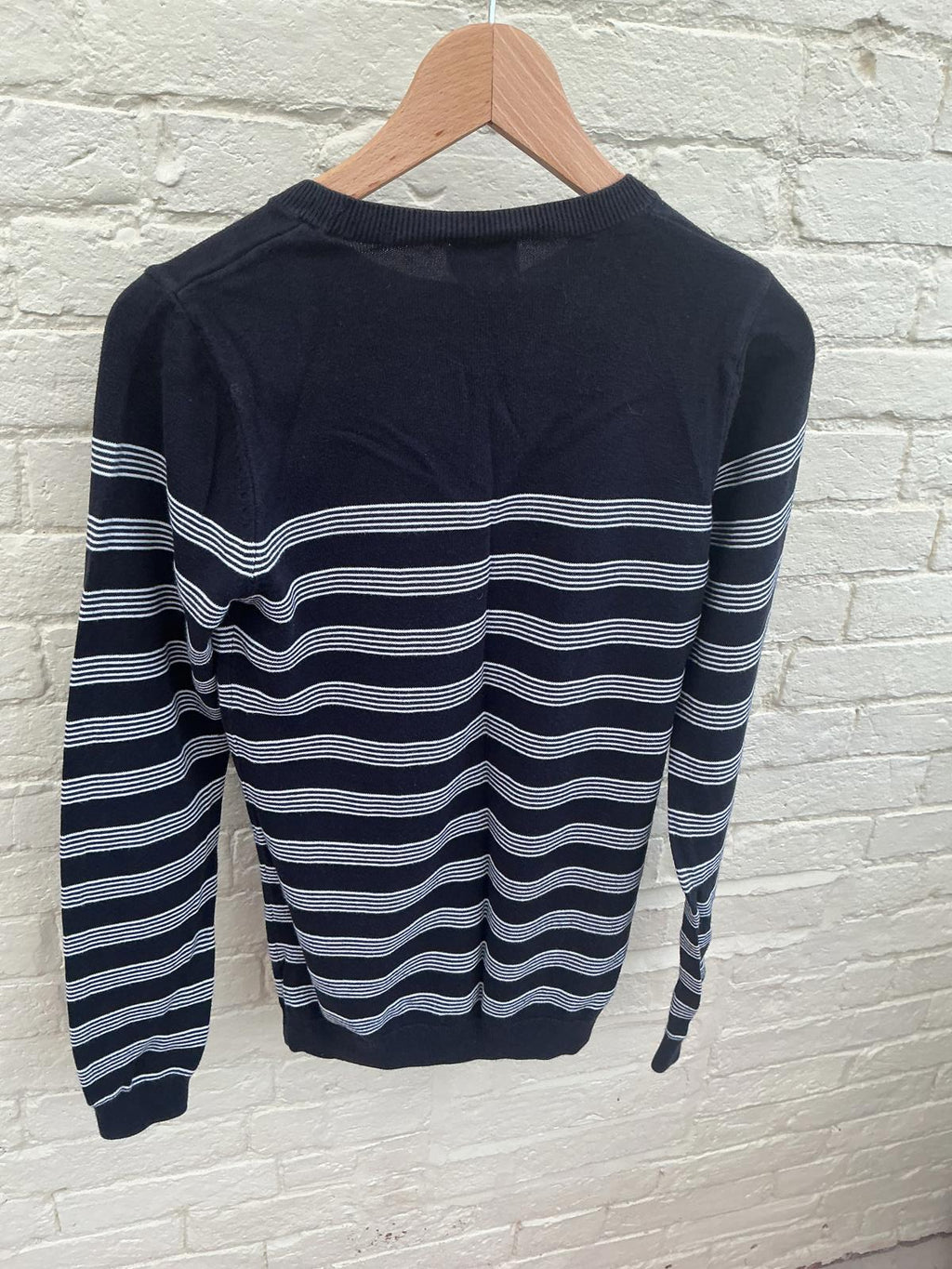 Next Black and White Striped Knit Sweater XS