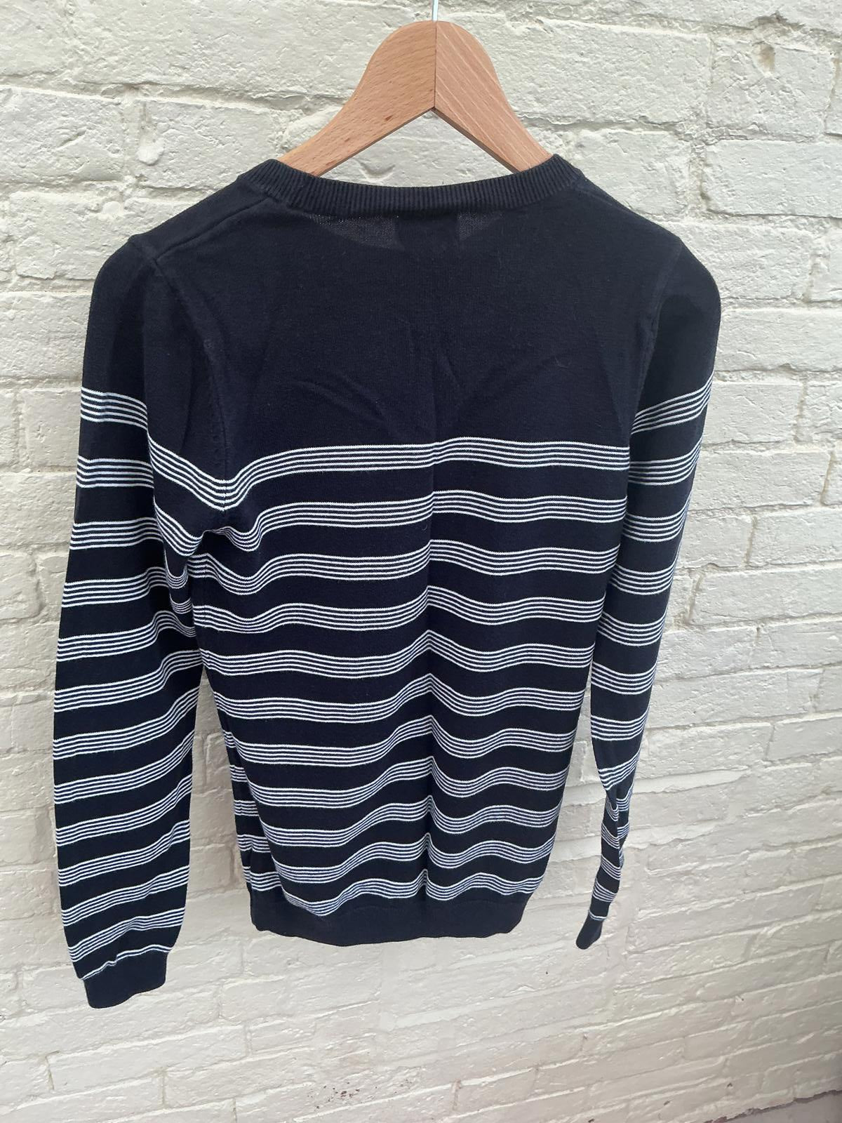 Next Black and White Striped Knit Sweater XS