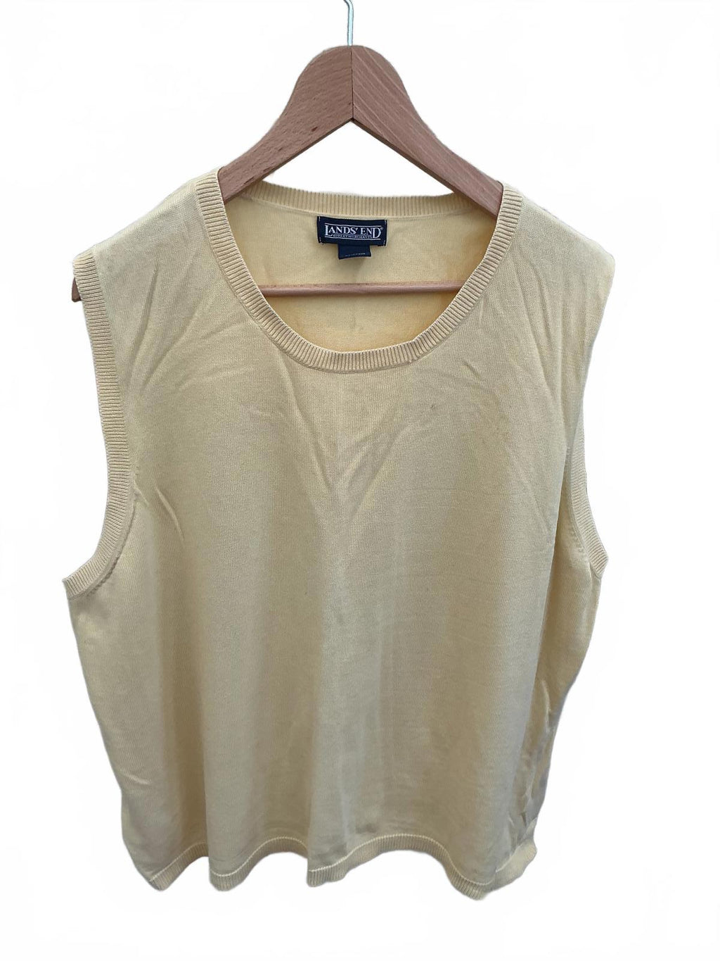 Lands' End Women's Sleeveless Knit Top 2X Cream Yellow