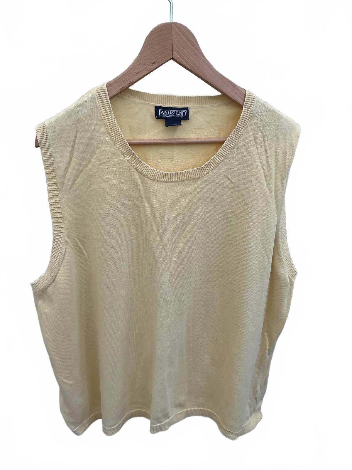 Lands' End Women's Sleeveless Knit Top 2X Cream Yellow