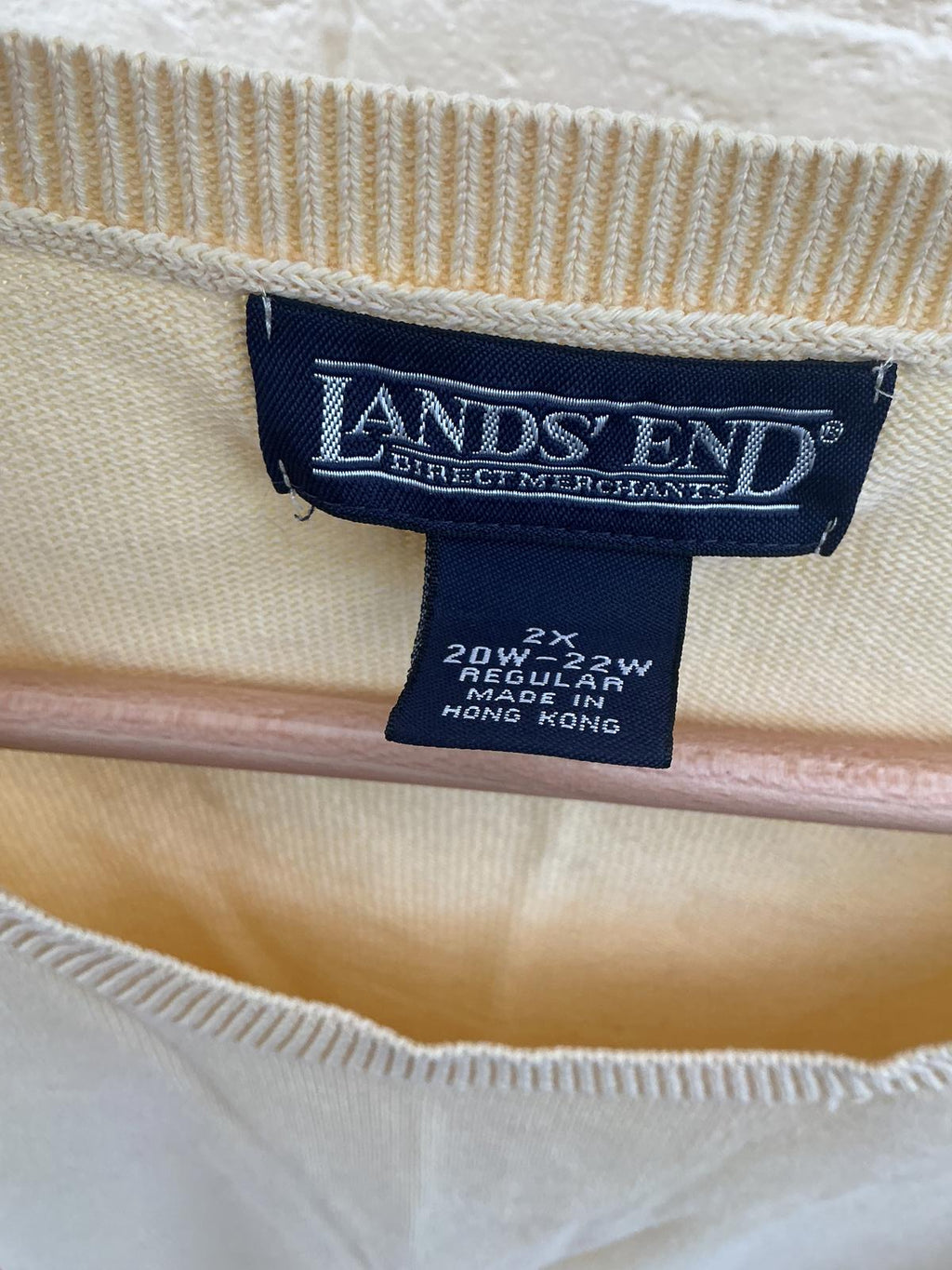 Lands' End Women's Sleeveless Knit Top 2X Cream Yellow