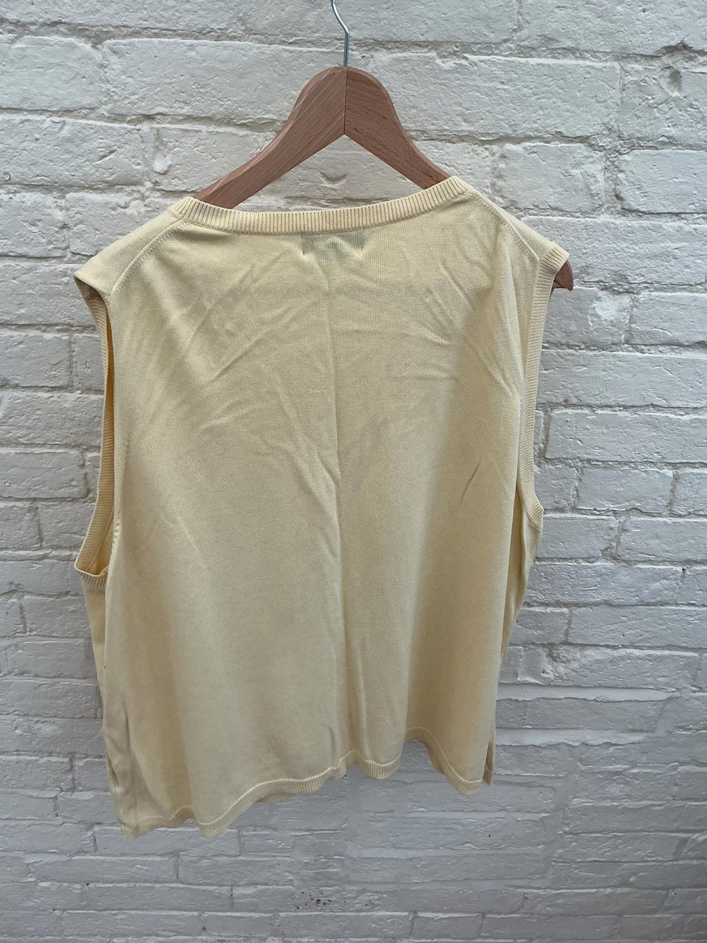 Lands' End Women's Sleeveless Knit Top 2X Cream Yellow