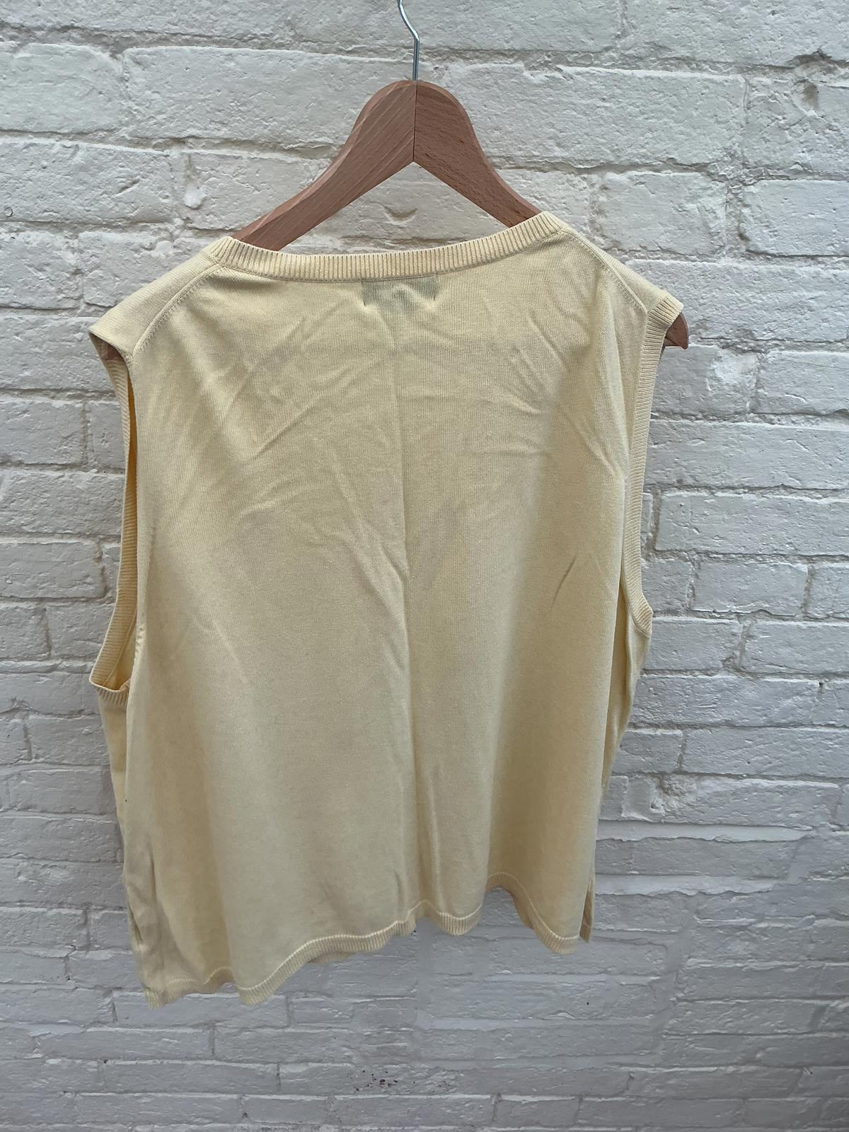 Lands' End Women's Sleeveless Knit Top 2X Cream Yellow
