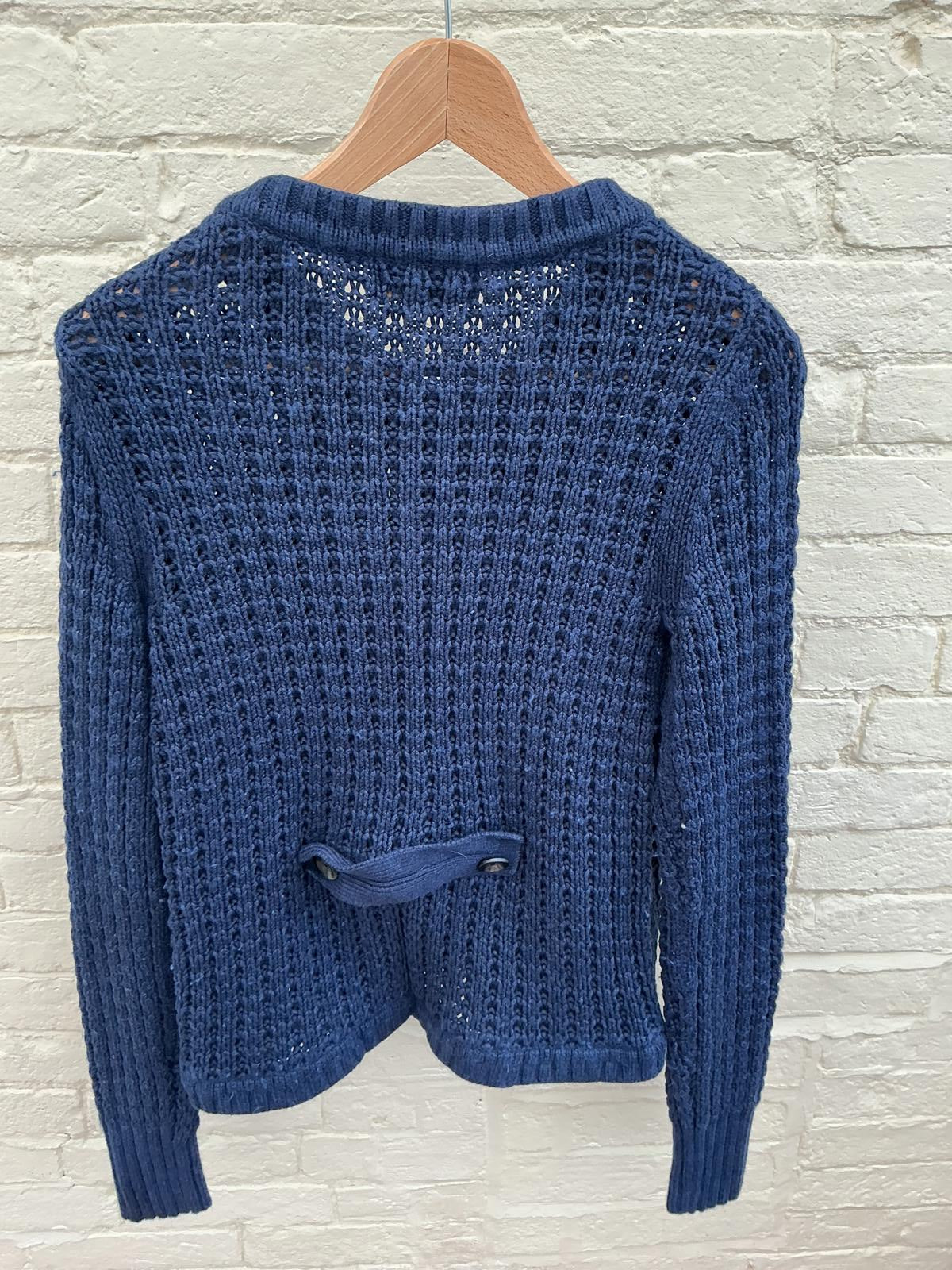 Eddie Bauer Blue Knit Button-Up Cardigan Sweater