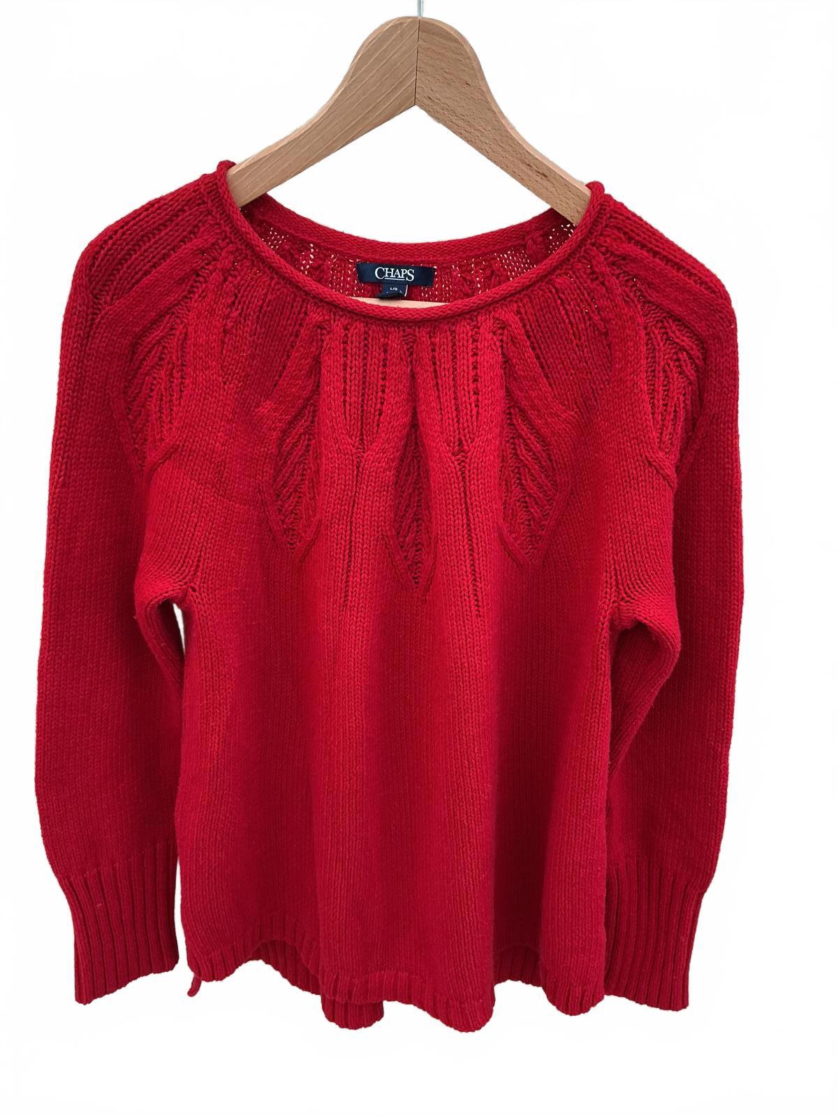 Chaps Red Knit Women's Sweater Size L