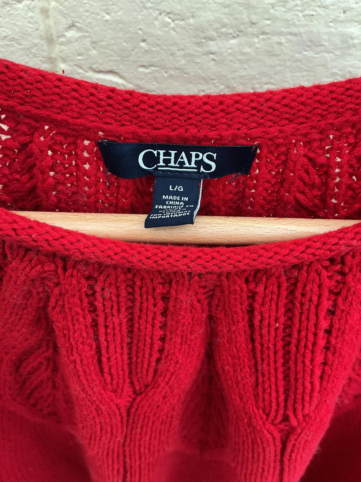Chaps Red Knit Women's Sweater Size L
