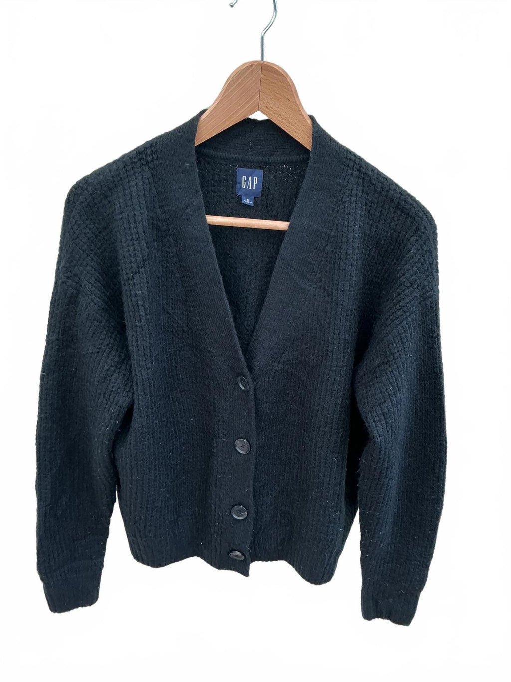 GAP Black Button-Up Knit Cardigan Sweater Size Small