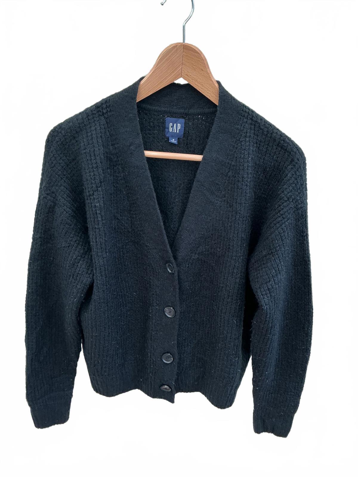 GAP Black Button-Up Knit Cardigan Sweater Size Small