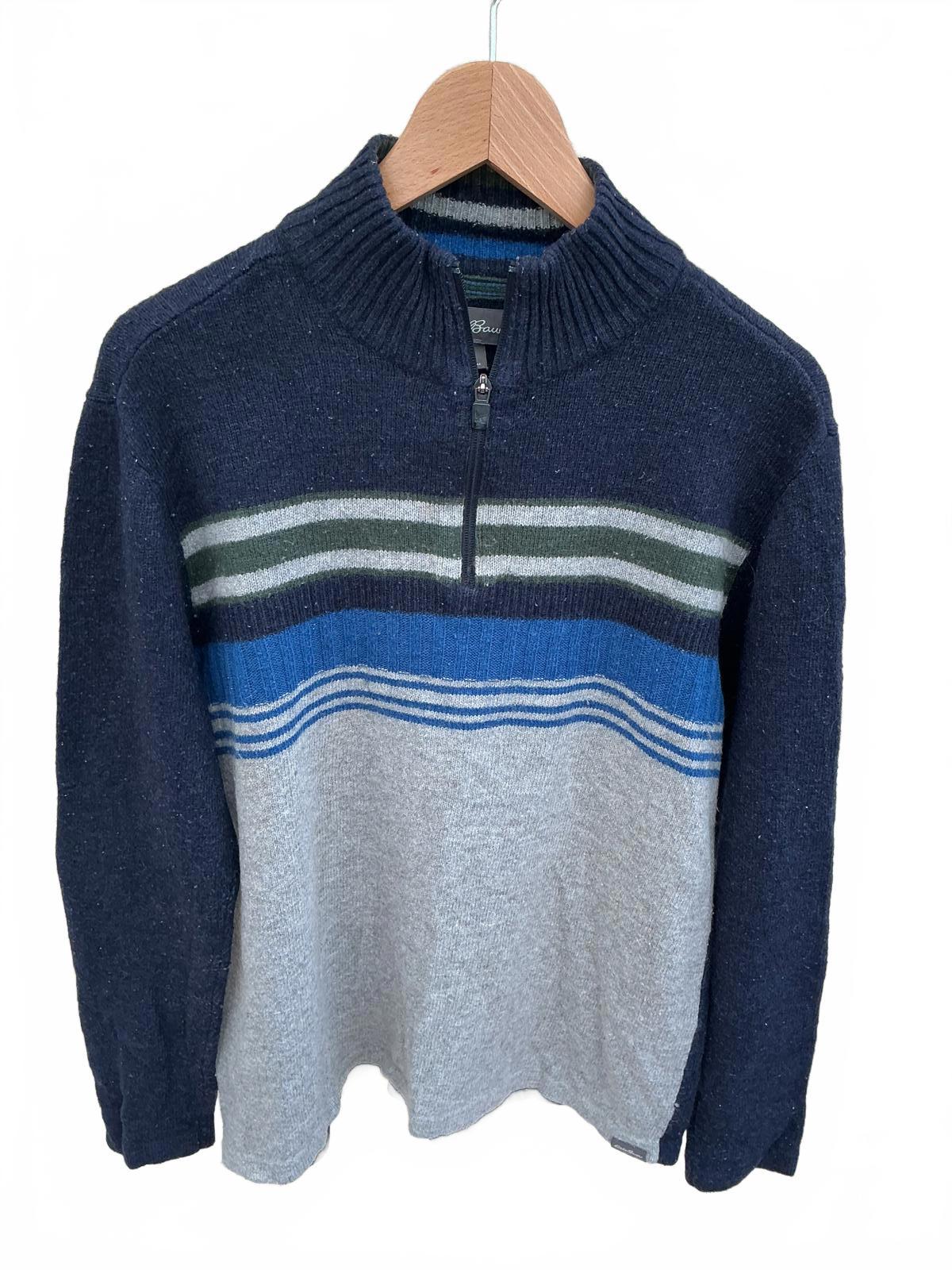 Eddie Bauer Men's Half-Zip Striped Sweater Size Small