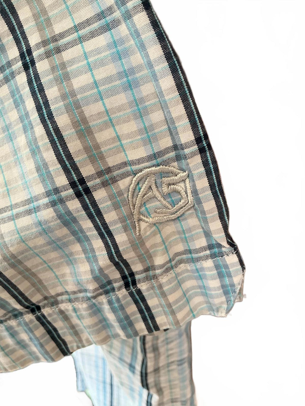 TNF Men's Large Casual Short Sleeve Button-Up Shirt Plaid Cotton
