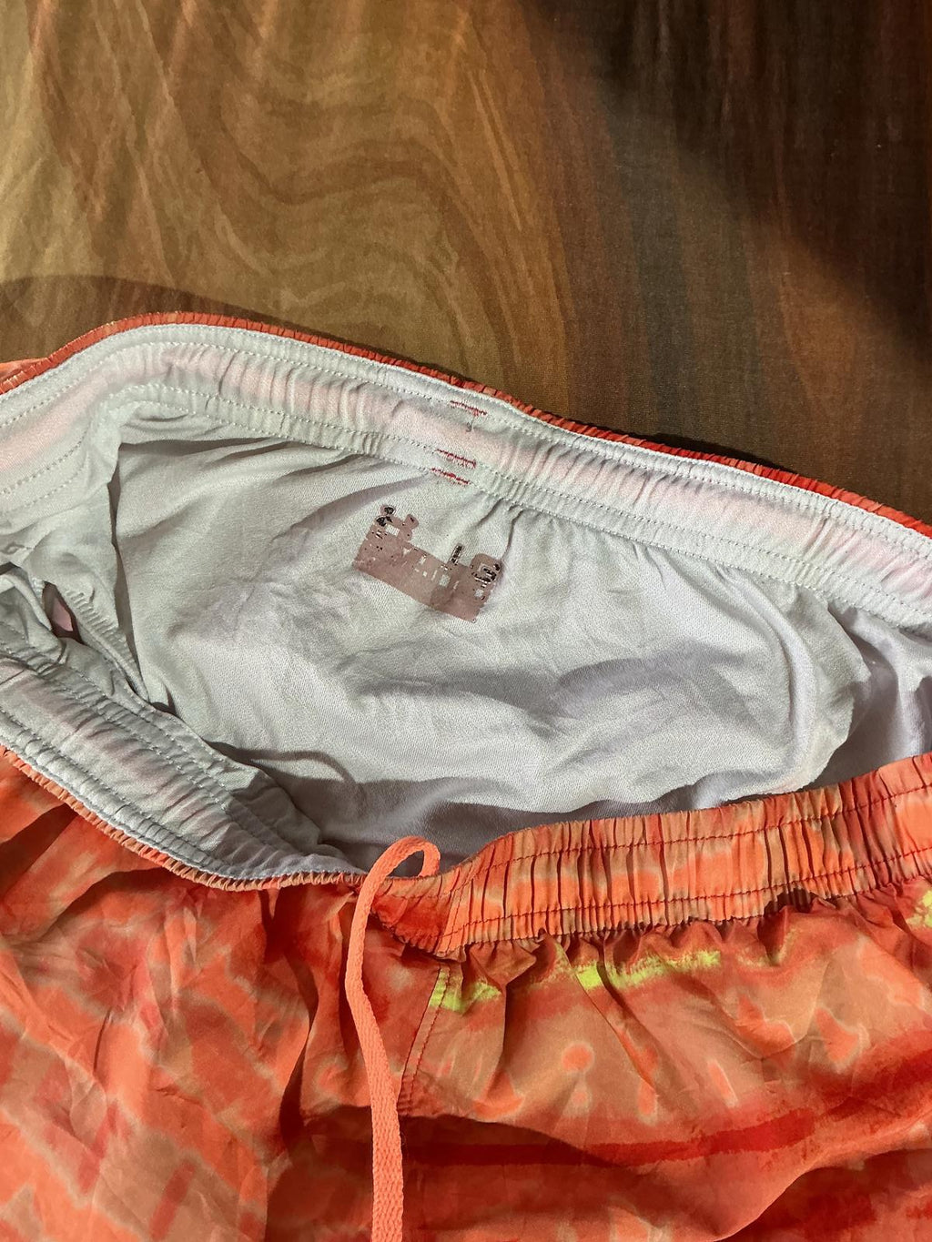Womens Orange Running Shorts with Drawstring Waist