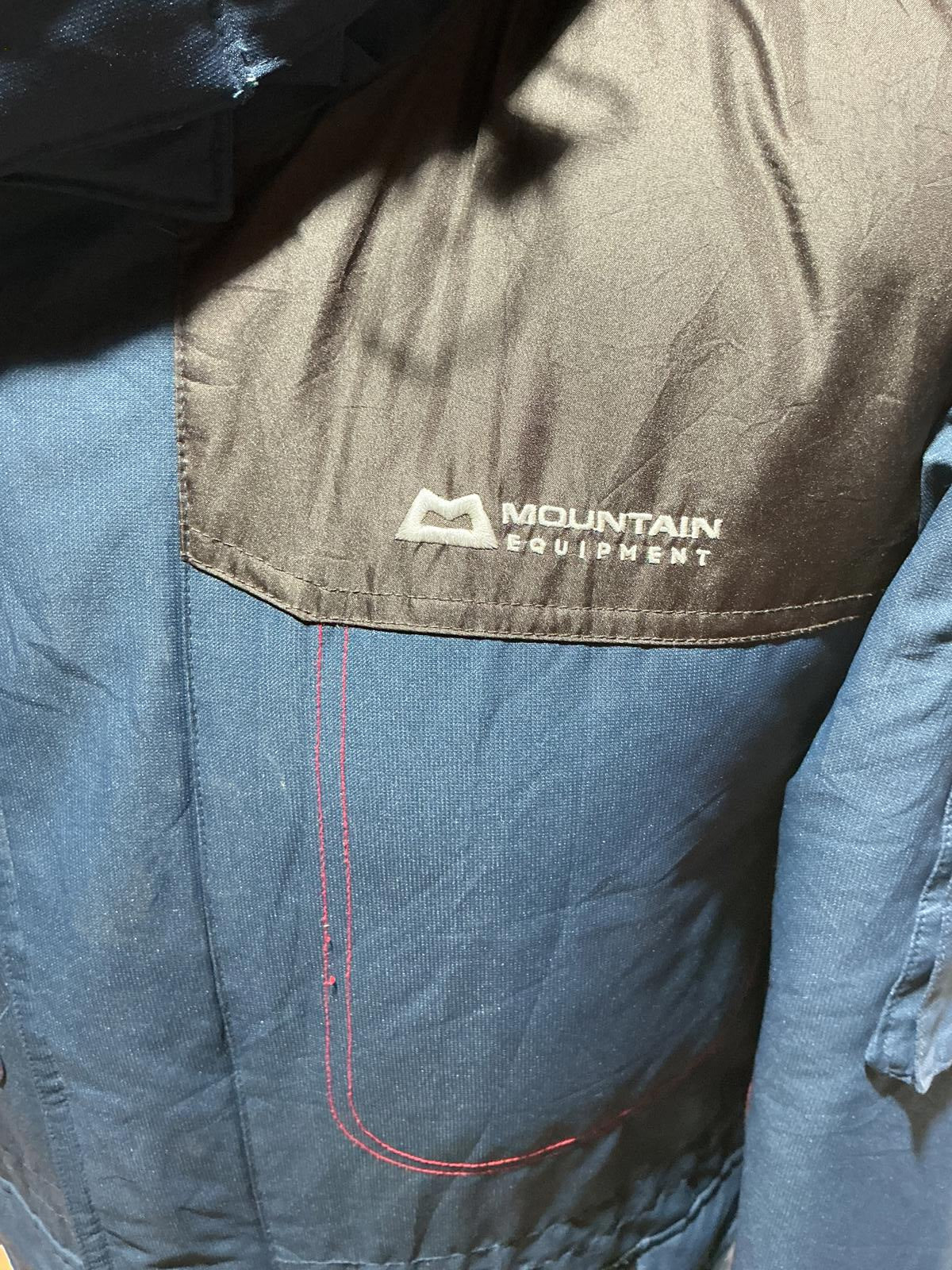 Mountain Equipment Blue and Black Hooded Hiking Jacket