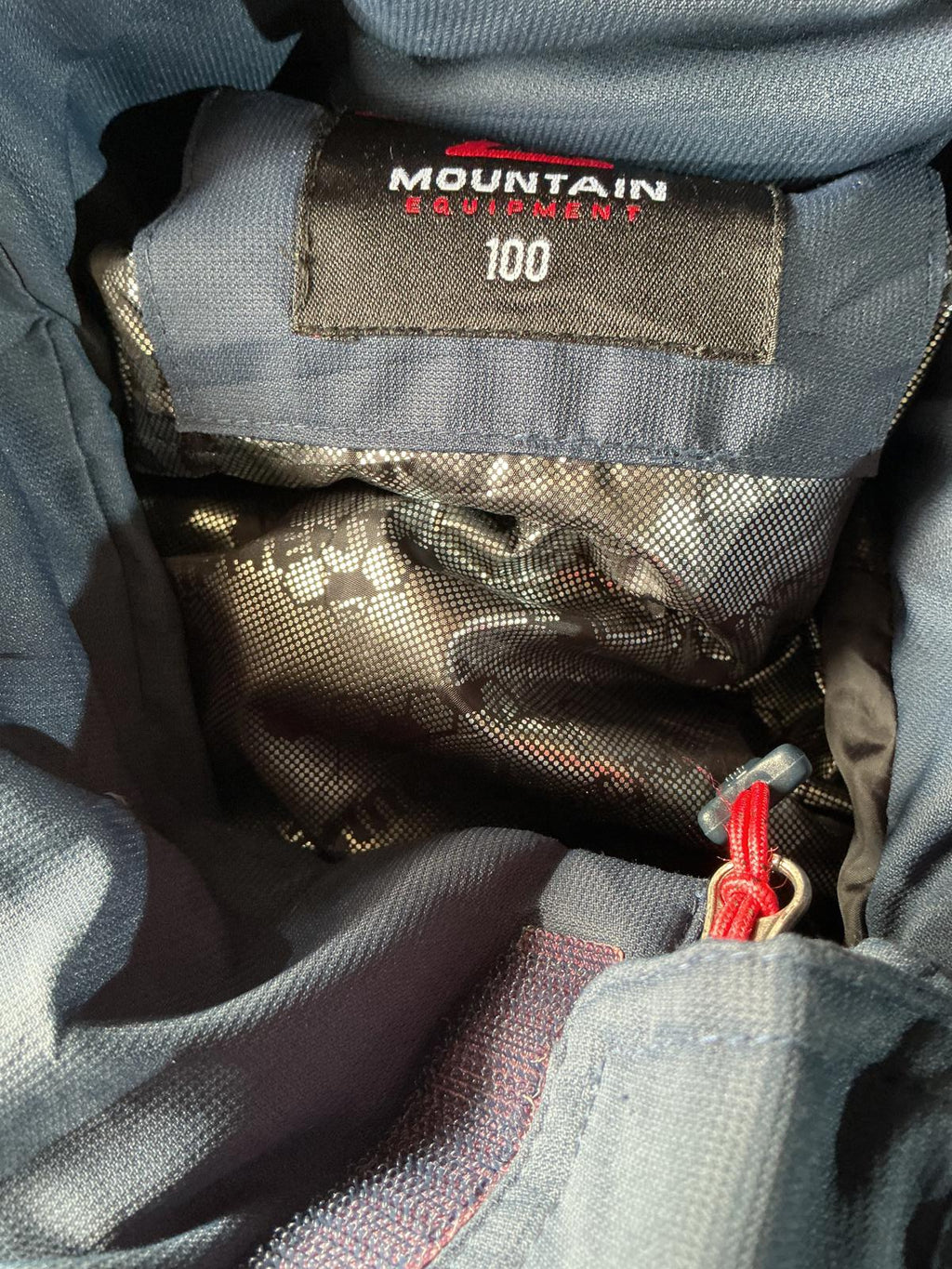 Mountain Equipment Blue and Black Hooded Hiking Jacket