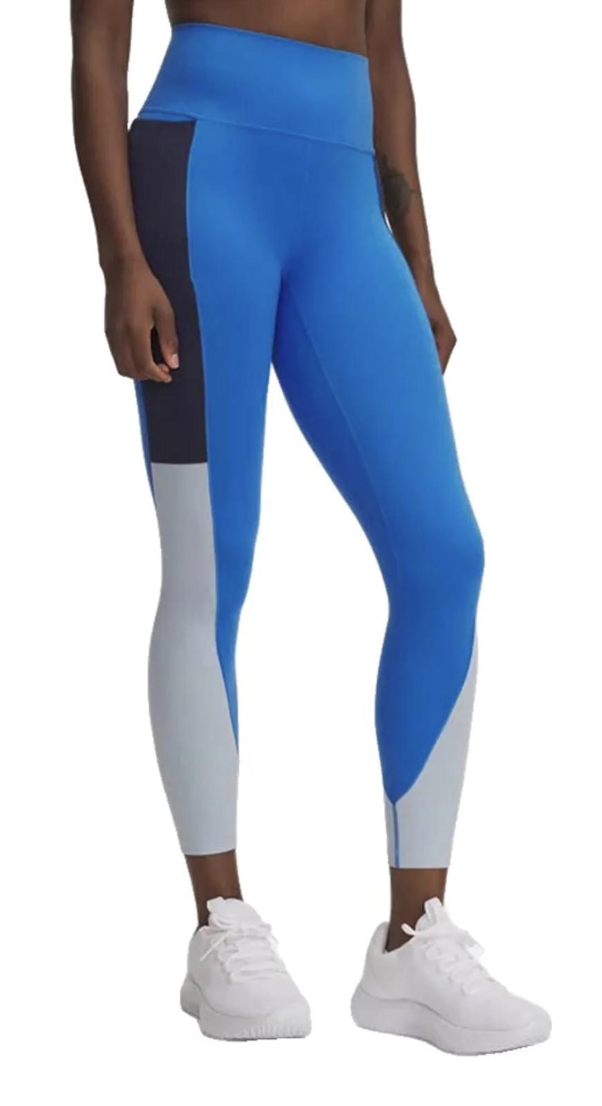 Under Armour Women's Blue Colour Block Leggings Size Regular M