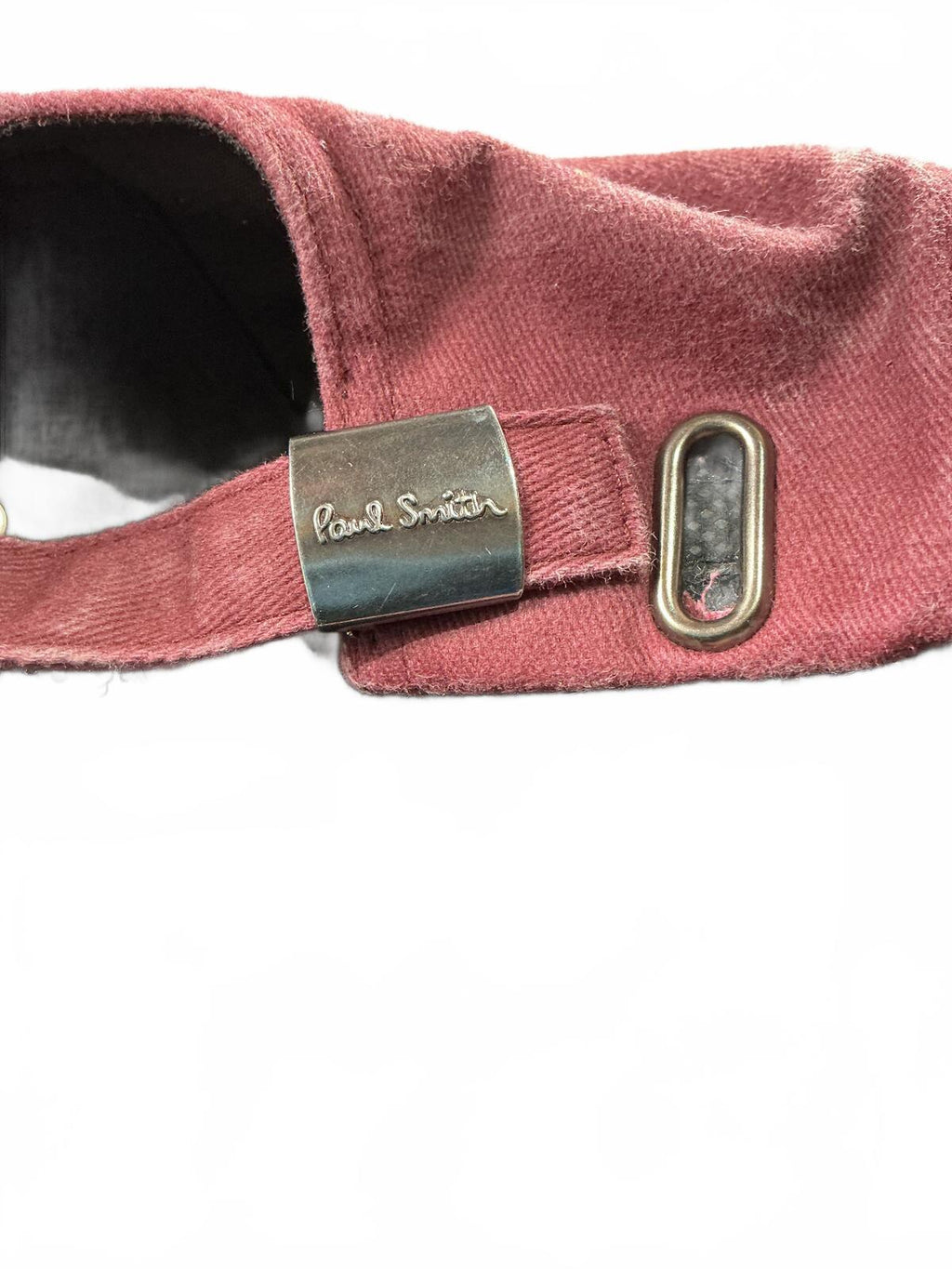 Paul Smith Burgundy Washed Look Baseball Cap with Sun Embroidery Adjustable Size
