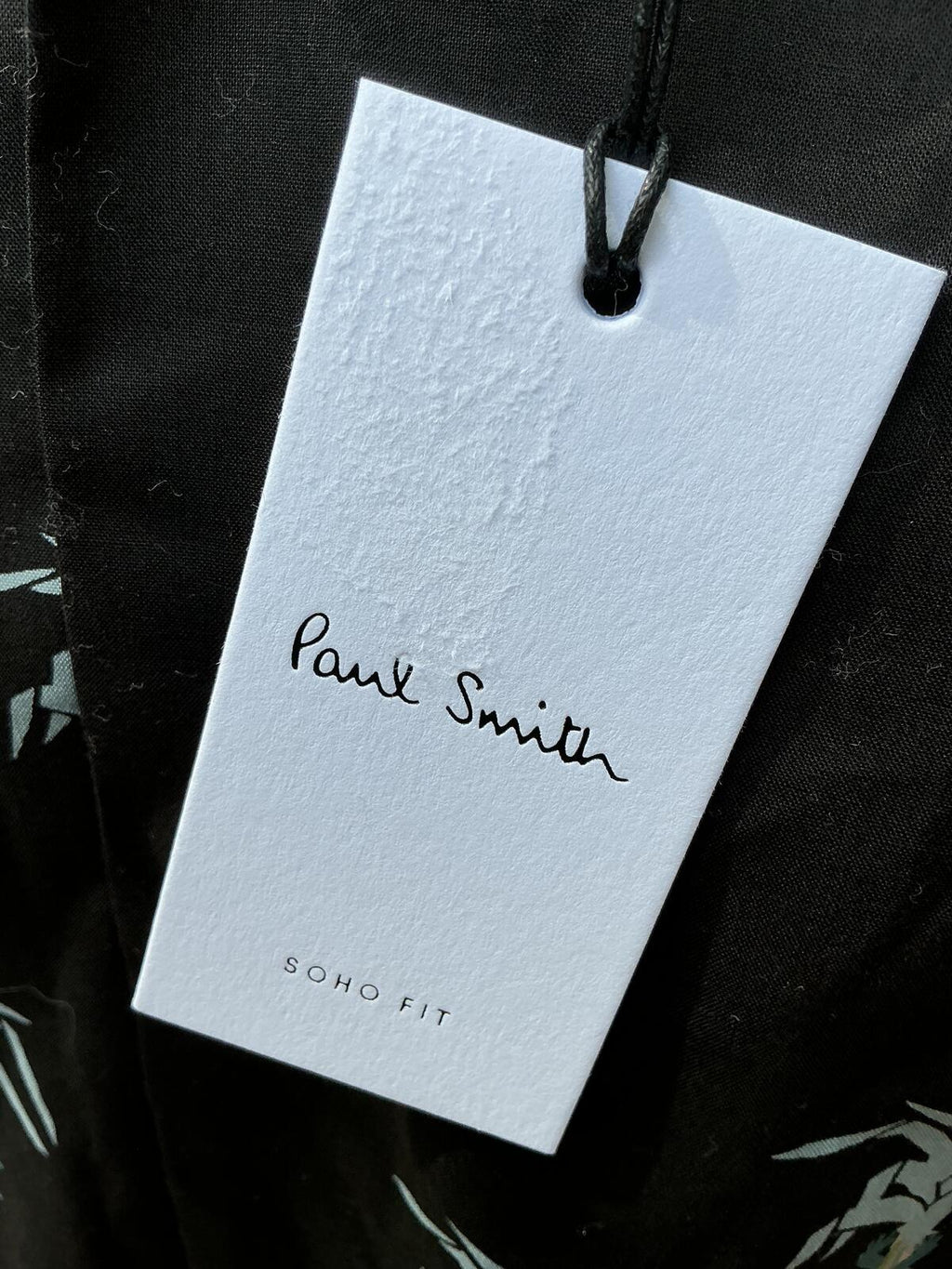 Paul Smith Black Short Sleeve Shirt with Palm Tree Print Size Small