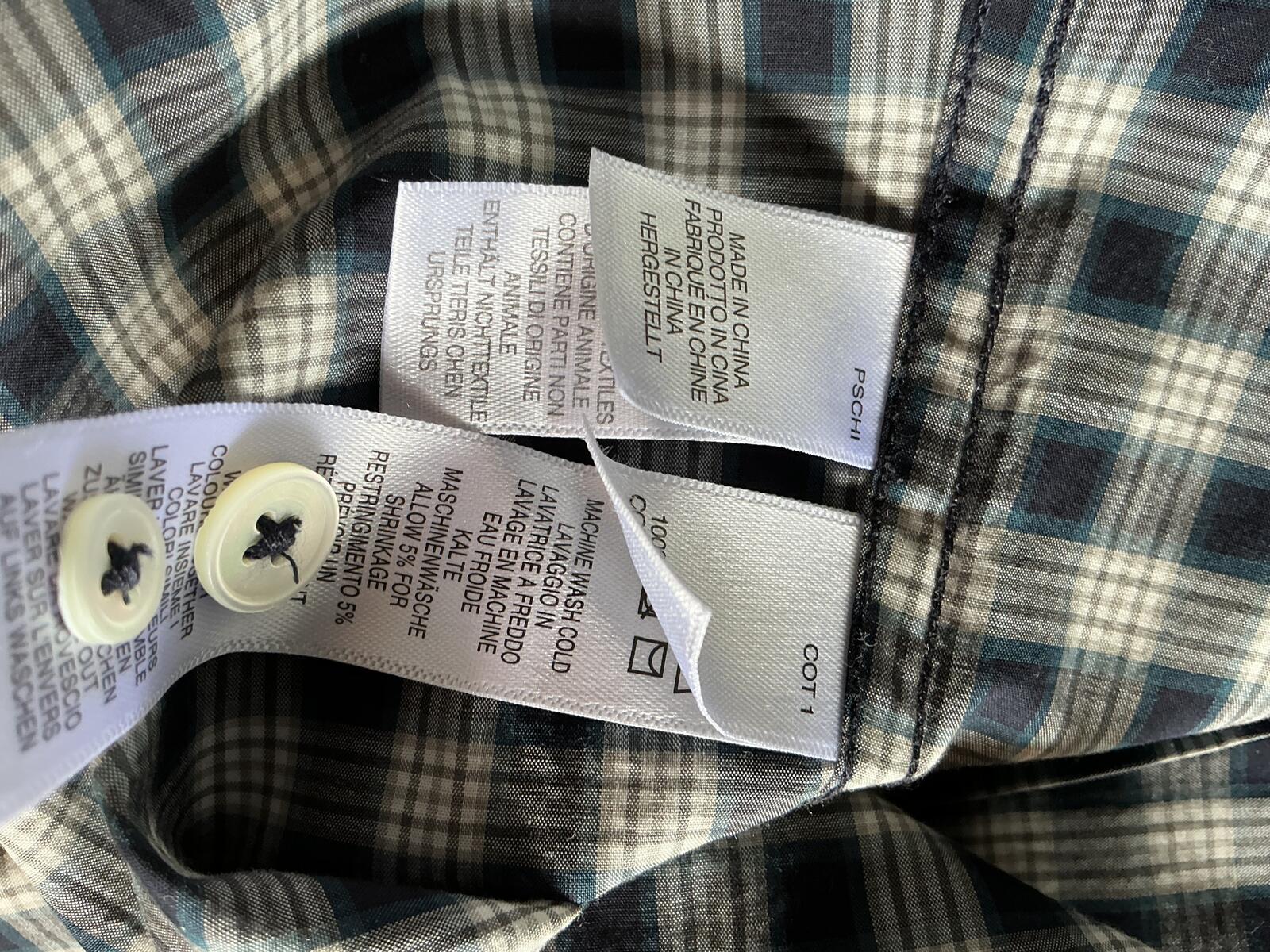 Paul Smith Regular M Black and White Check Long Sleeve Shirt