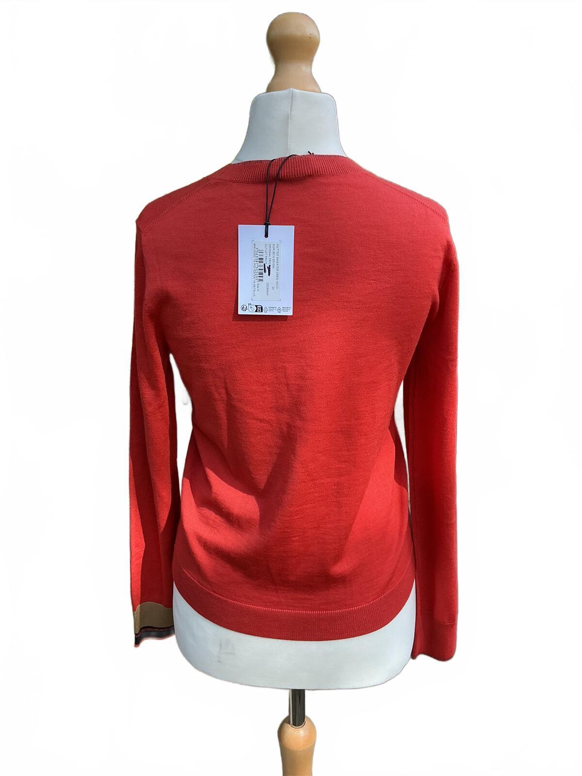 Paul Smith Women's Red Wool Crew Neck Sweater Size Regular Small Classic Fit