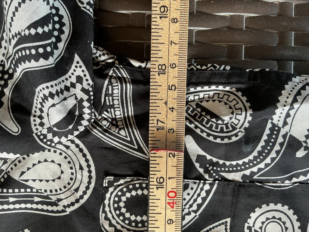 Paul Smith Black and White Paisley Print Long Sleeve Top Size Small