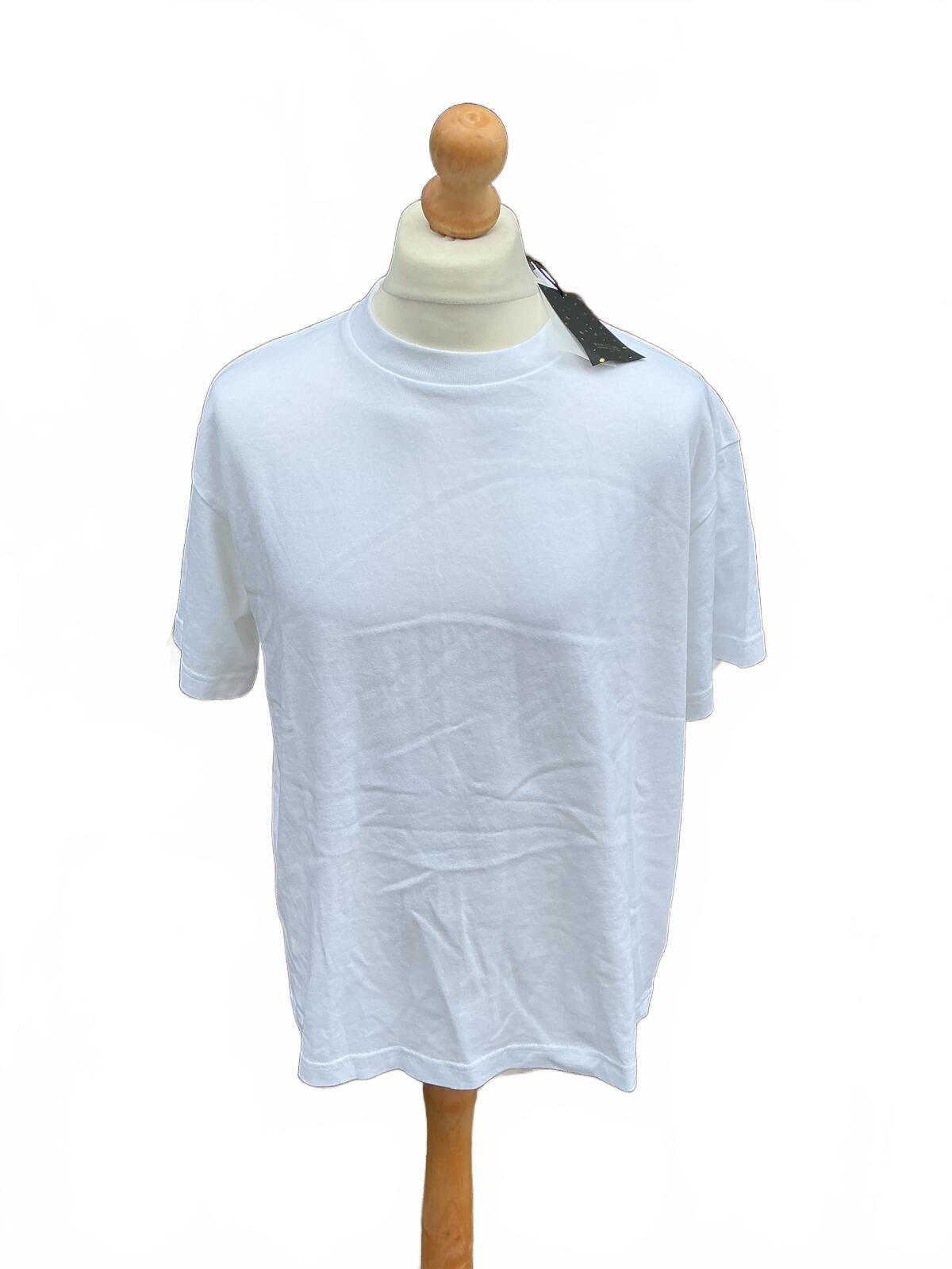 Percival White Classic Crew Neck T-Shirt Size M Casual Basic Wear