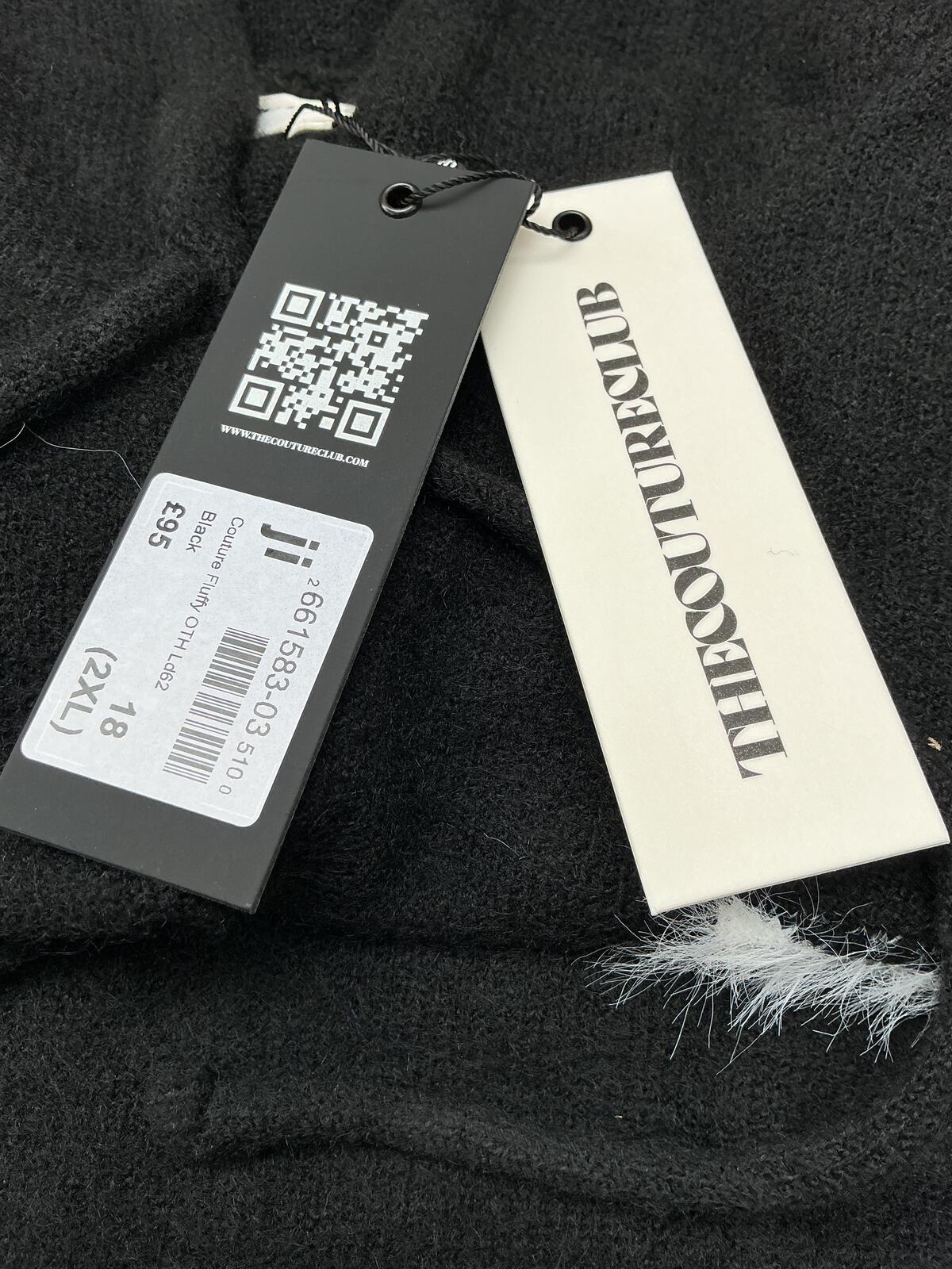 The Couture Club Ladies Black Hooded Pullover Sweater Oversized Style Size Xxl