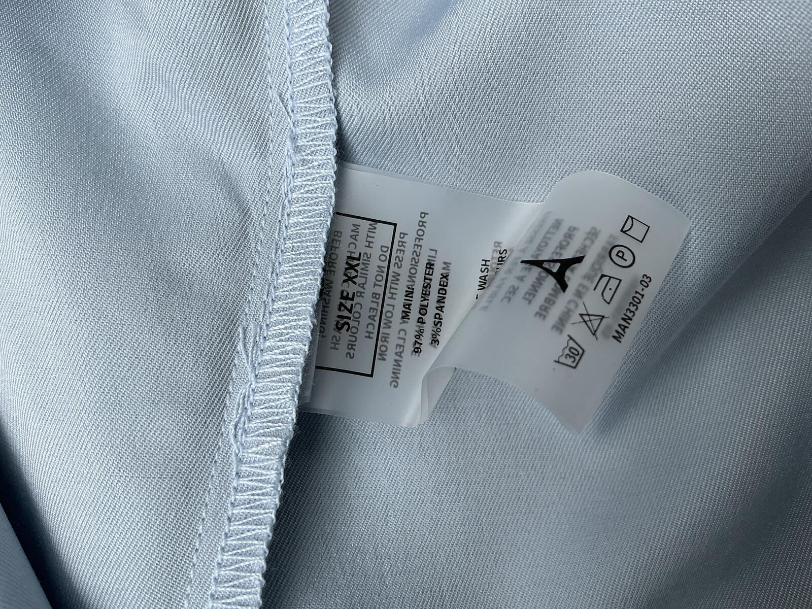 Maniere De Voir Light Blue Long Sleeve Shirt Size Xxl Classic Collar Button Up