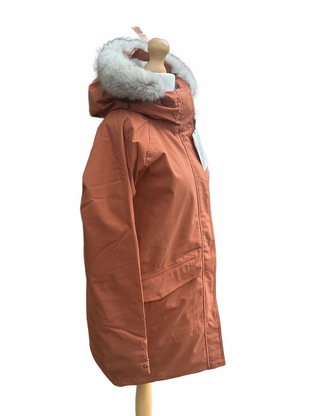Craghoppers Waterproof Orange Parka Coat with Faux Fur Hood Size 12 *New*