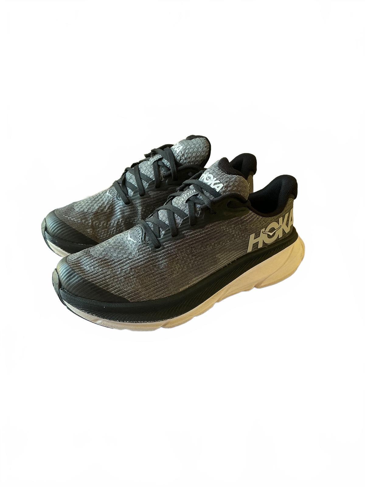 Hoka Clifton grey black running shoes