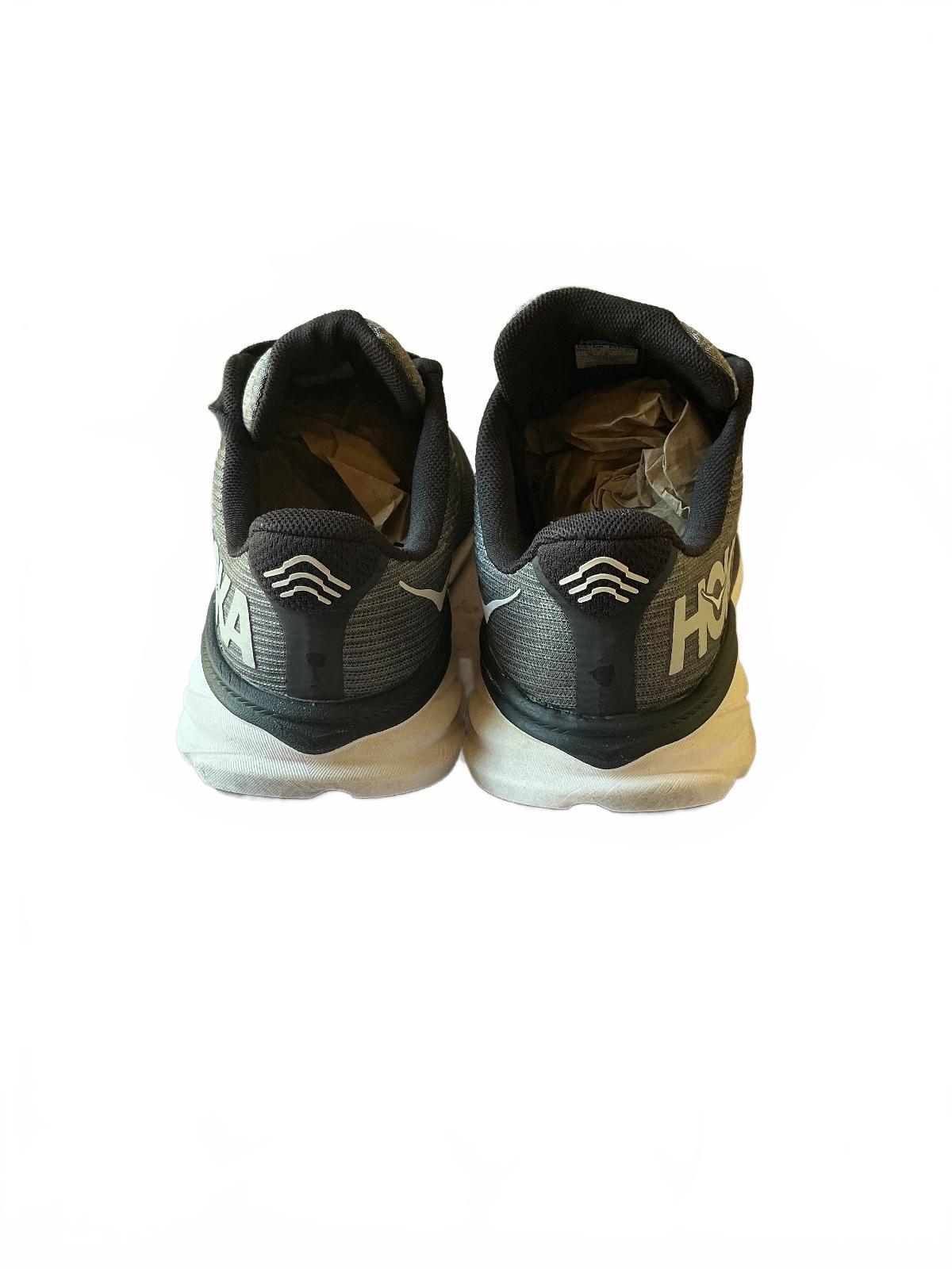 Hoka Clifton grey black running shoes