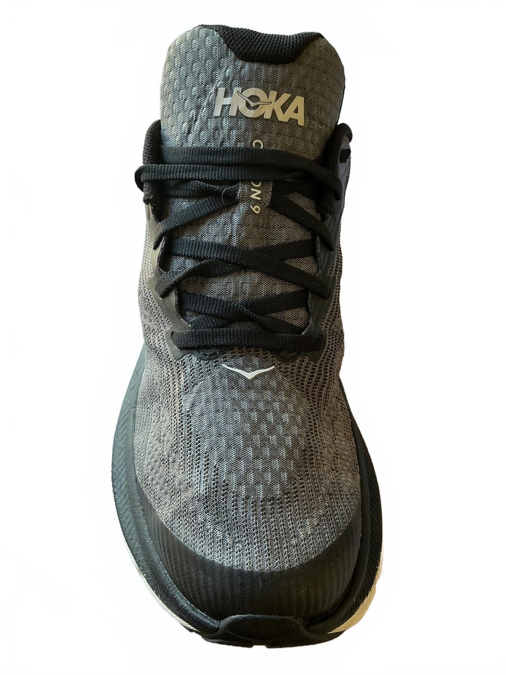Hoka Clifton grey black running shoes