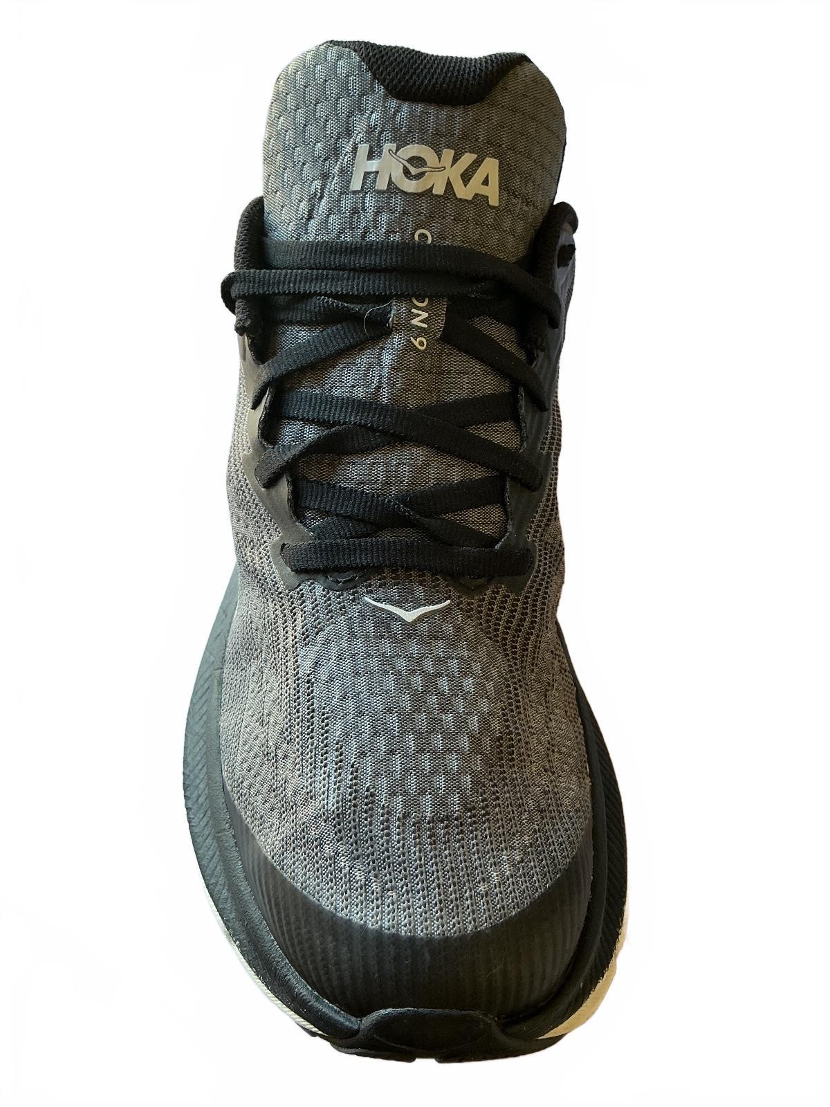 Hoka Clifton grey black running shoes