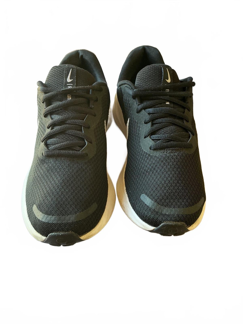 Nike Revolution black white running shoes size 4.5