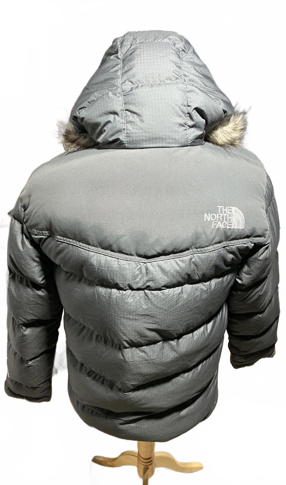 The North Face Men's Grey Puffer 800pro Jacket with Faux Fur Hood