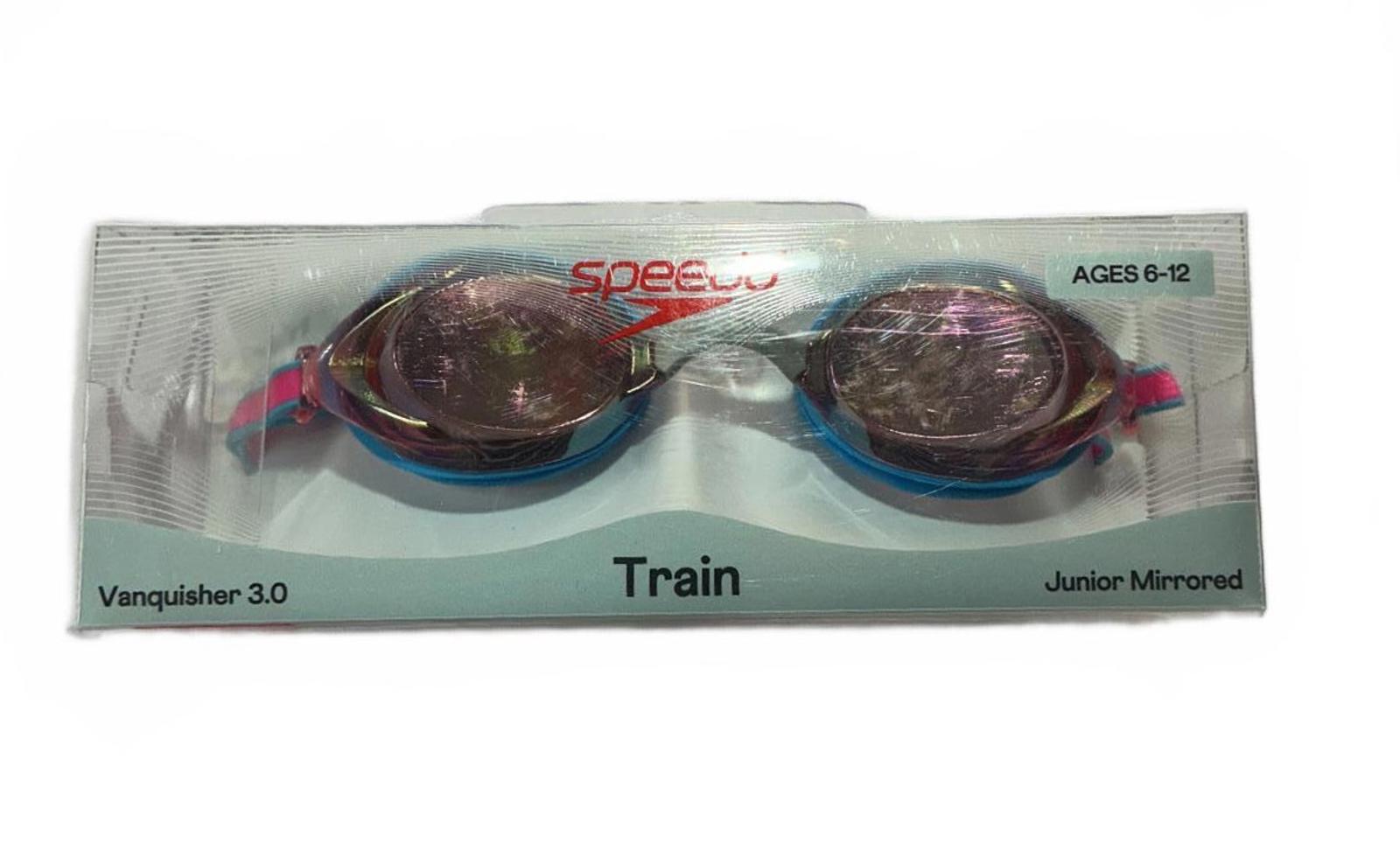Speedo Train Vanquisher 3.0 Junior Mirrored Swimming Goggles Ages 6-12