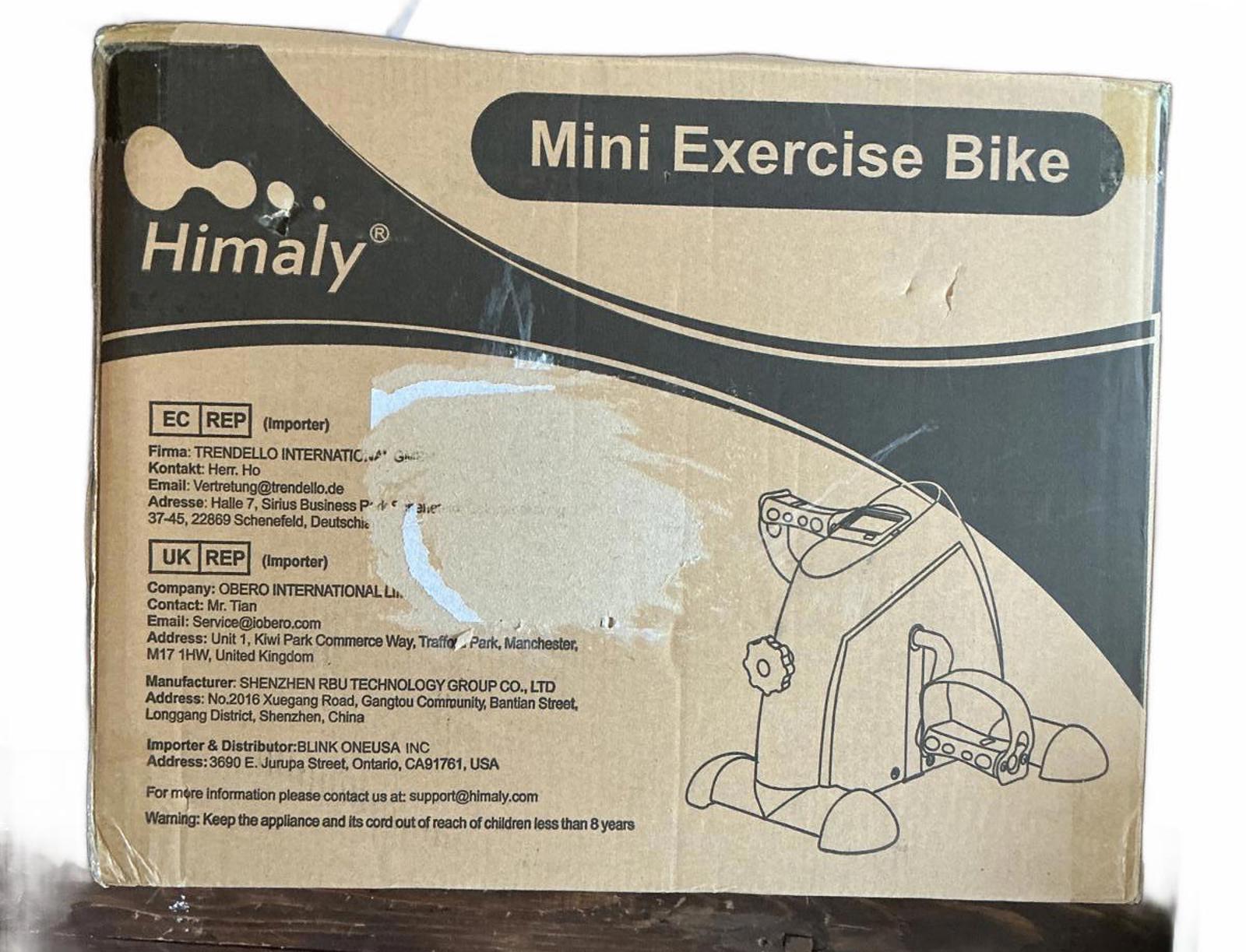 Himaly Mini Exercise Bike Adjustable Resistance Compact Design 40.8 x 19 x 32 cm