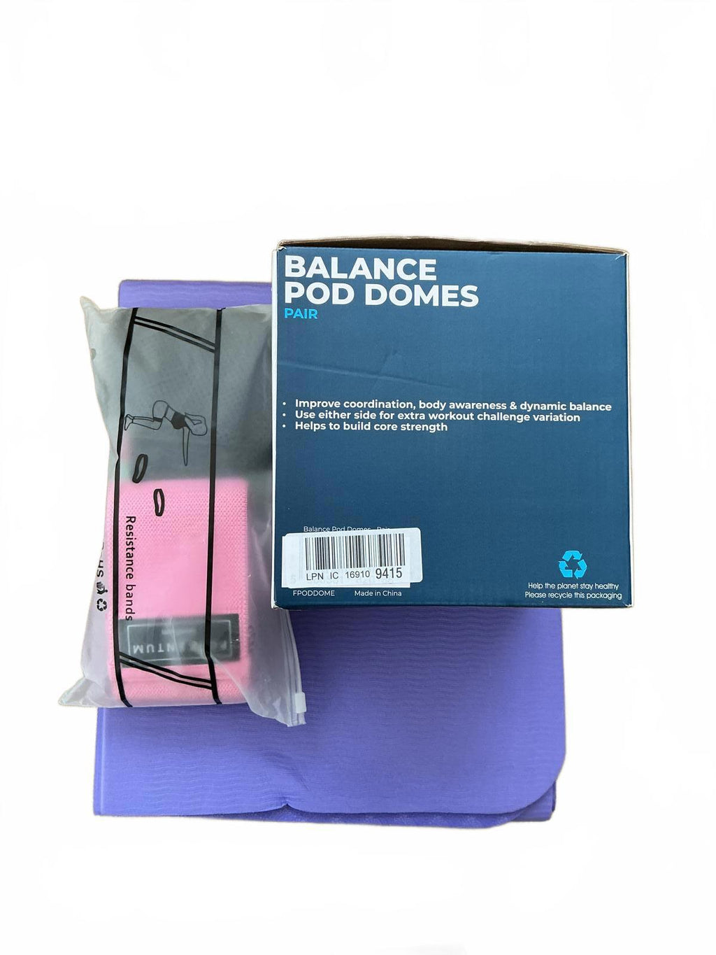 Fitness Mad Balance Pod, Yoga Mat, Portentum resistance band set bundle