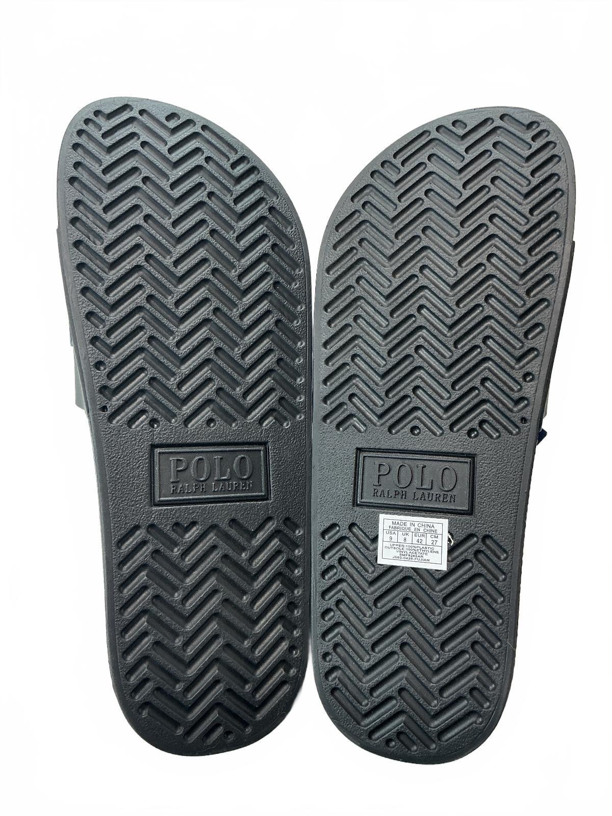 Polo Ralph Lauren Black Slides Sandals Mens UK 8
