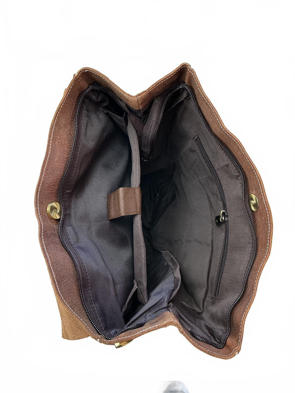 Oxford Chariot Luxury Leather Brown Rucksack Laptop Sleeve Multiple Pockets