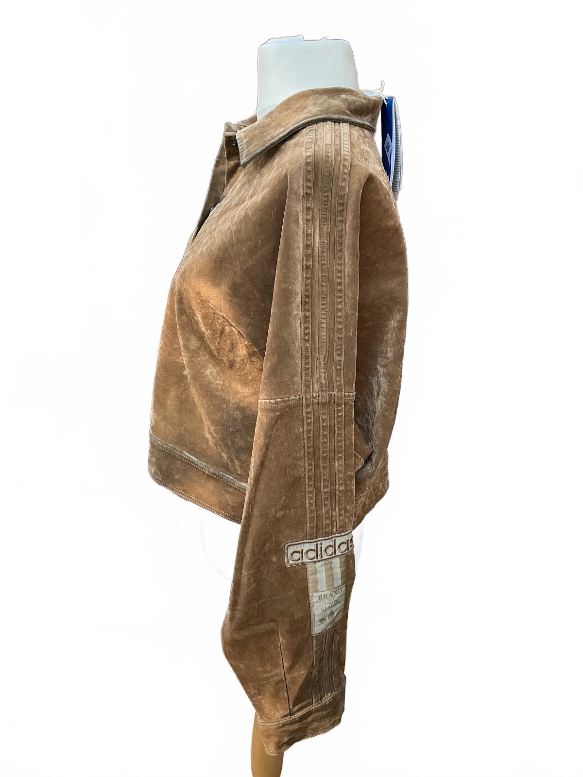 Adidas Brown Suede Jacket Size Large Stylish and Comfortable