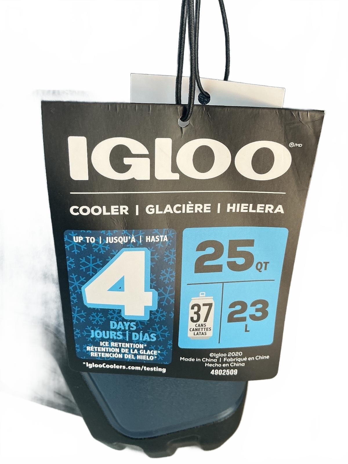 Igloo Cooler 25 Qt New Gray Portable 4 Days Ice Retention 37 Cans Capacity
