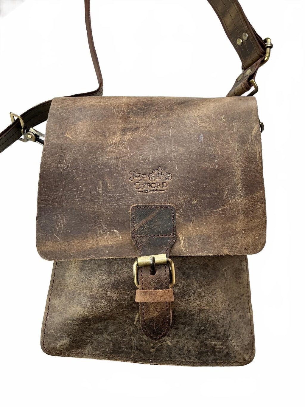 Oxford Bespoke Luxury Leather Crossbody Bag Unisex Brown Vintage Style