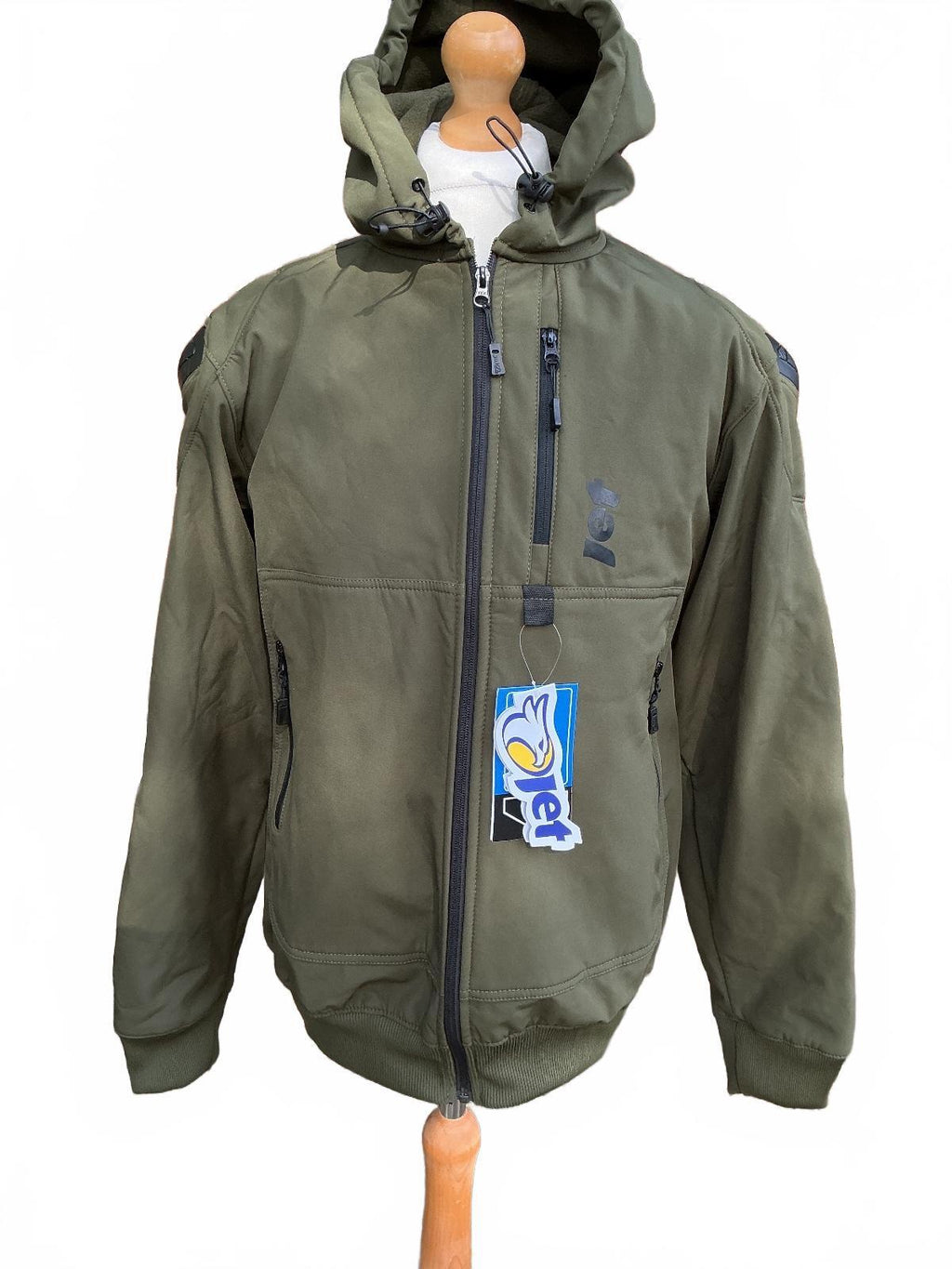 Jet Men's 3Xl Motorcycle Jacket Olive Green Protective Hooded New