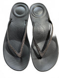 FitFlop Iqushion Sparkle Black Flip Flops UK 7 Comfortable Sandals