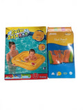 Bestway Swim Safe ABC Inflatable Float 76x76cm & Zoggs Float Bands 1-3 Years